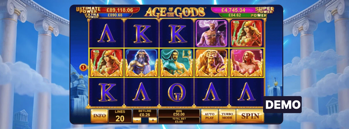 Age of The Gods スロット デモ。