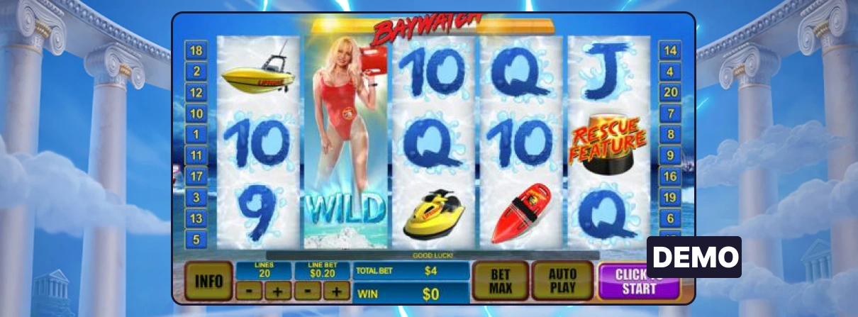 Baywatch Slot Demo Image.